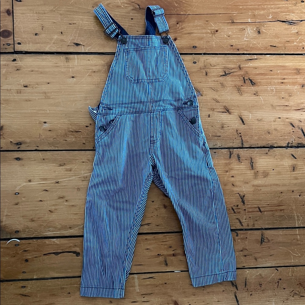 Mini Boden Blue and White Striped Kids Overalls